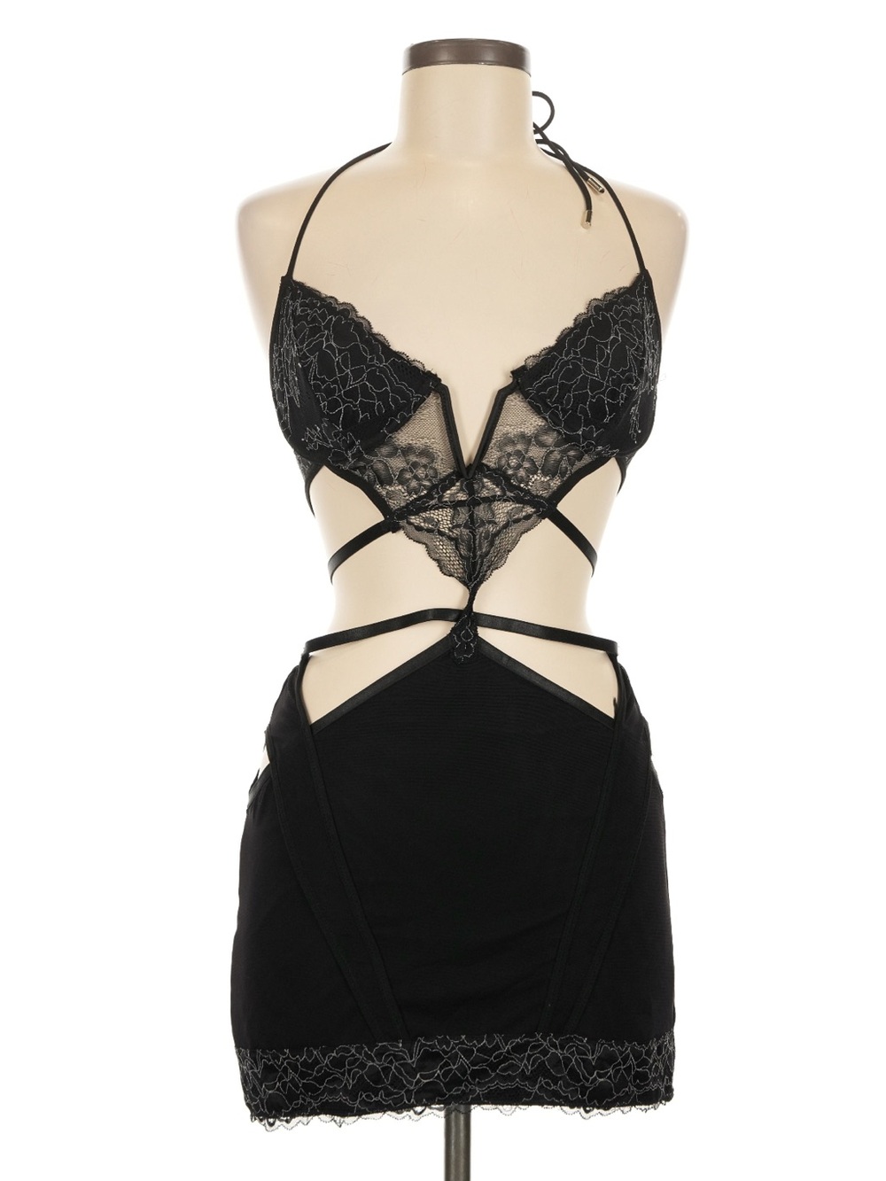 Outcast Black Lace Mini Dress - Size M - Picture 5 of 10